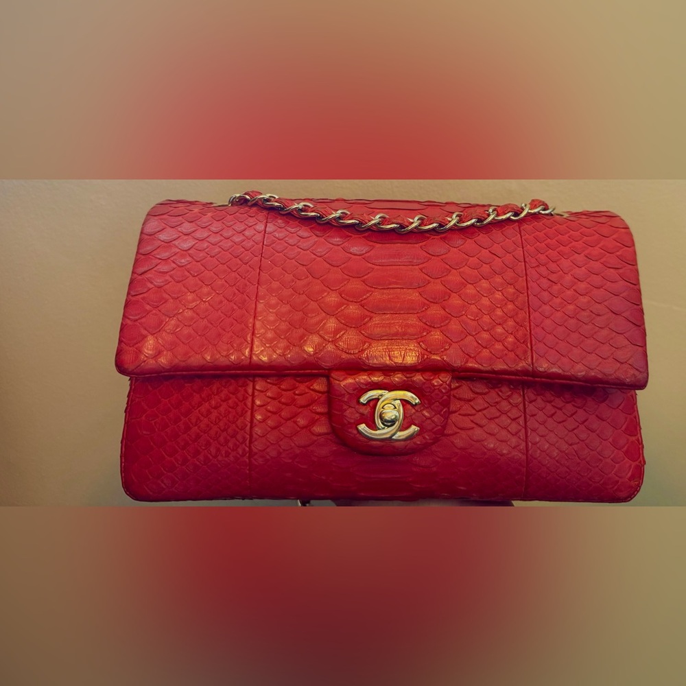 Chanel flap exotic skin Python, rare find, great condition